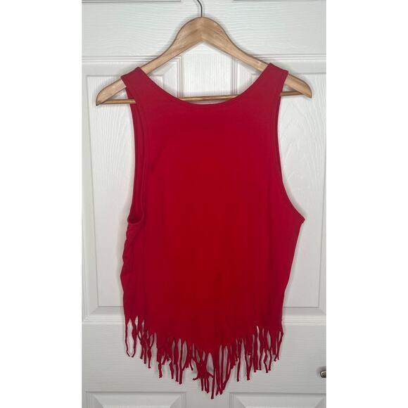 Superluxe Hulk Hogan Women's Red Tank Top Cut Fringe Bottom Size Large - Picture 8 of 8